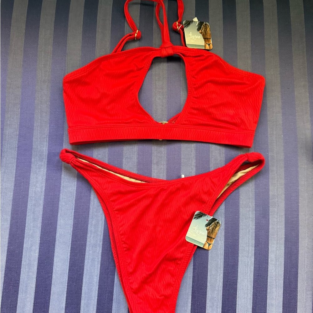 *Brand New With Tags* Red Leis Bikini Set